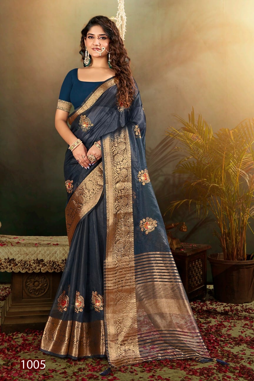 Lailla Vol 3 By Saroj Embroidery Organza Designer Sarees Wholesale Market In Surat
